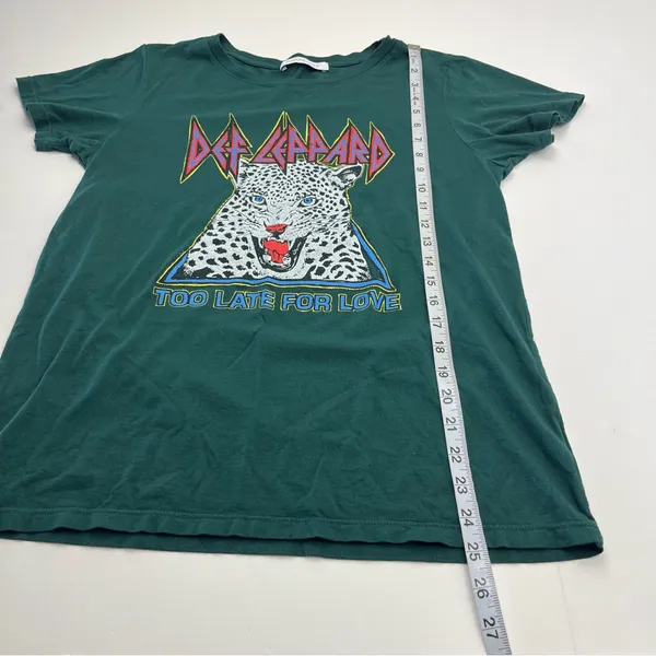 Daydreamer Def Leppard Women’s Size XS Green Short Sleeve T-Shirt‎ Shirt Top - Image 6