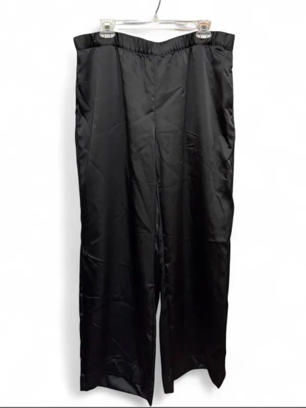 A New Day High-Rise Satin Wide Leg Pants Black Size Large Pockets - Image 2