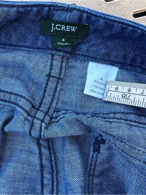 J. Crew Women's City Fit Wide-Leg Jeans in Deep Indigo Blue Cotton Size 4 - Image 8