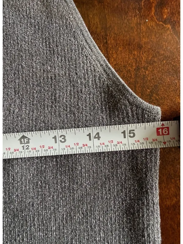 Ralph Lauren Silver Metallic Knit Tank  Medium - Image 8