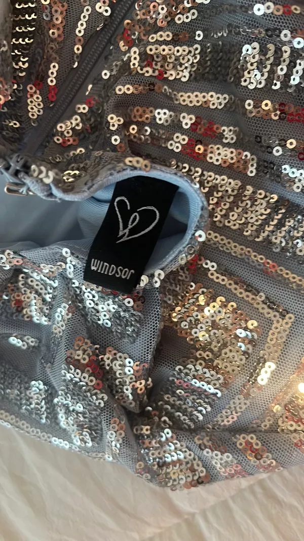Windsor Blue Sequin Prom Dress - Image 3