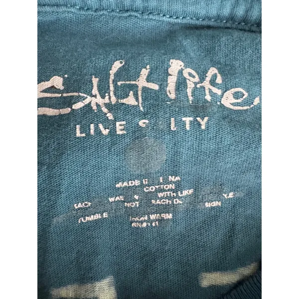 Salt Life Womens Teal Blue I Need A Saltcation Graphic T-Shirt Size‎ Large - Image 3