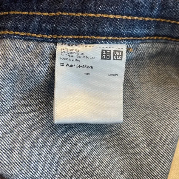 Uniqlo Wide Leg Denim Jeans - Dark Blue - Image 4