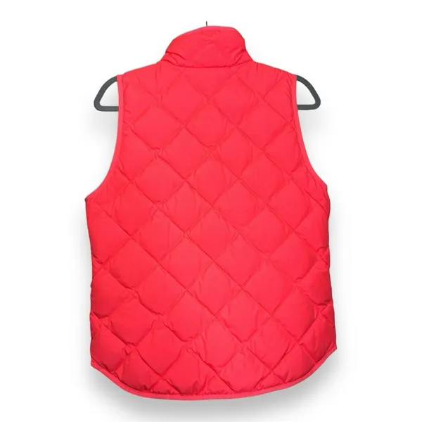 J.Crew Size S Excursion Quilted‎ Down Vest Neon Flamingo Pink Zip Up - Image 2