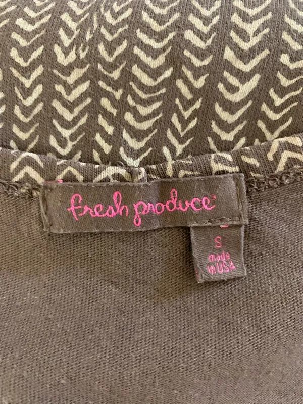 Fresh‎ Produce Brown White Chevron Print Sleeveless Knit Dress S Casual - Image 3