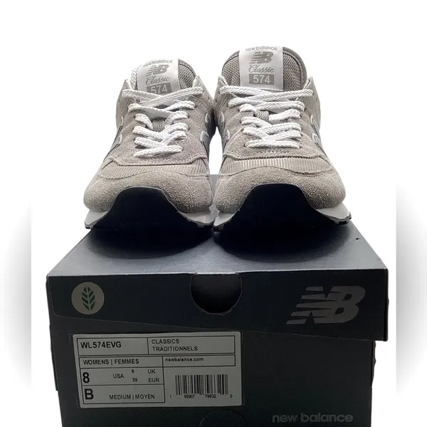 New Balance Classic 574 suede sneakers. Women’s size 8. Gray - Image 12