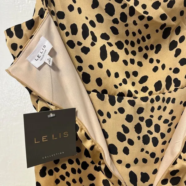 NWT Le Lis spotted cheetah animal print slip dress with adjustable straps size M - Image 4