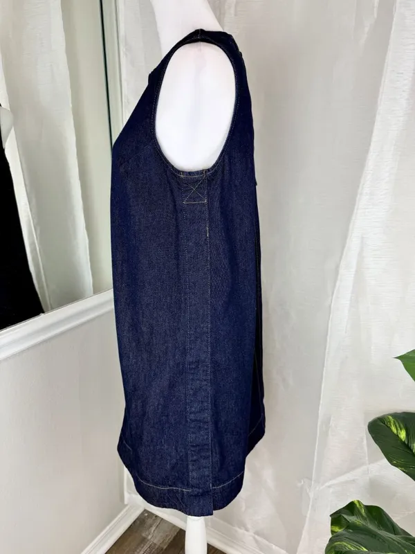 Madewell Denim Shift Dress Womens Size 2 100% Cotton Sleeveless Blue Midi - Image 6