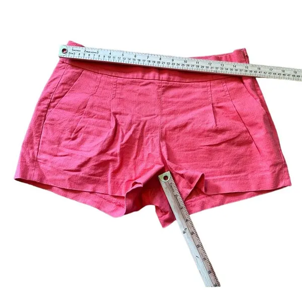 J.Crew Pink Linen Blend Shorts Summer Casual Chic‎ Size 4 - Image 2