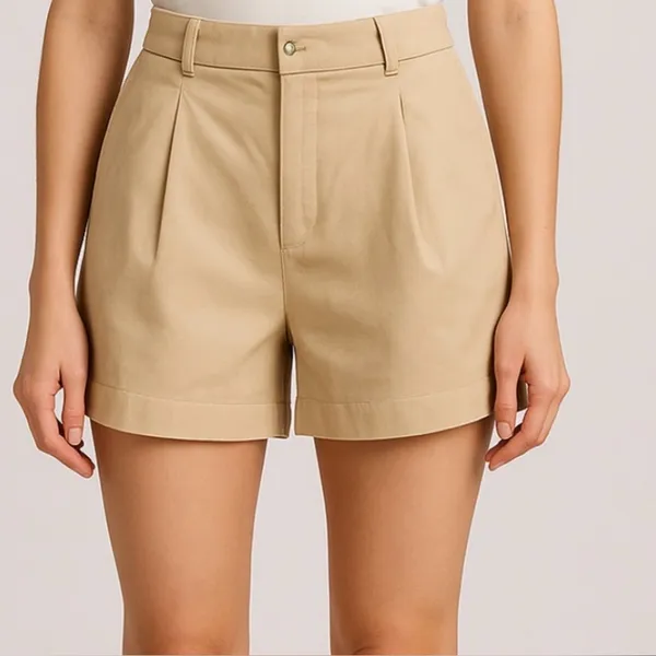 MNG Mango Shorts Beige Pleated women’s Size 38 (US 6) (A175)”✨ - Image 3