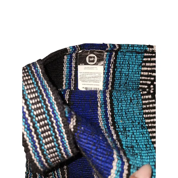 Vintage Lillo Woven Crossbody/Shoulder‎ Tote w/Tassels Blue - Image 4