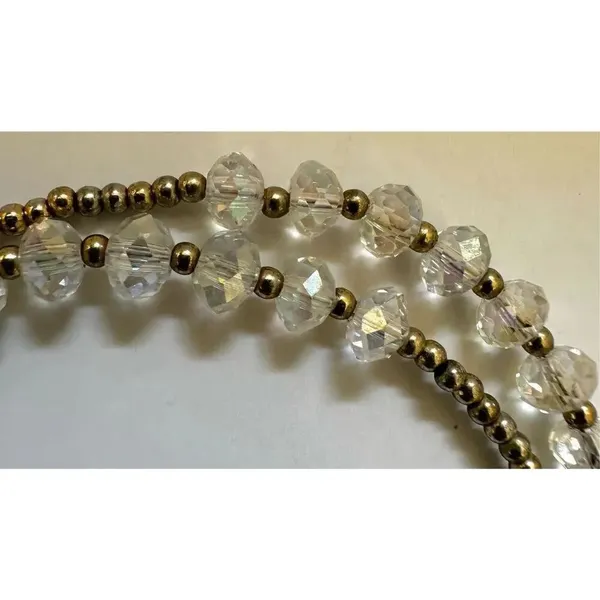 Silver tone clear crystal beaded necklace - Image 7