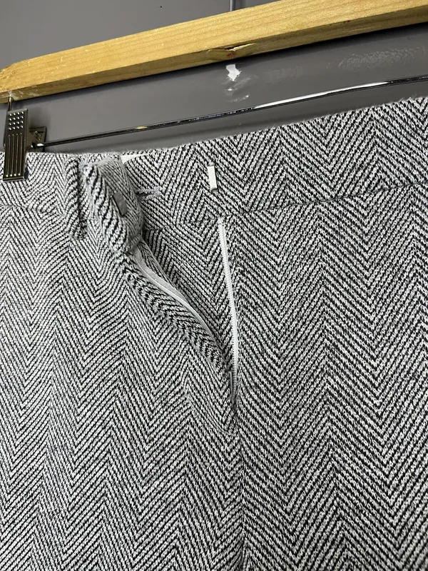Ann Taylor Pants Womens 2 Gray Herringbone Straight Leg Tweed Dress Slacks Work - Image 4