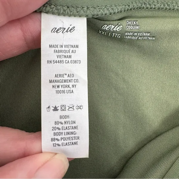 Aerie Cheeky Bikini Bottom Low Cut‎ Olive Army Green Size XXL Vacation Beach NEW - Image 5