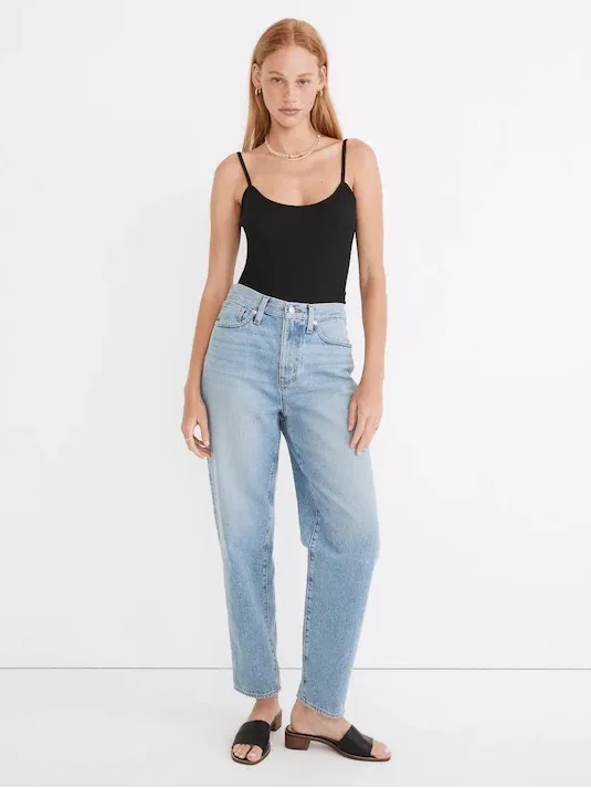 NWT Madewell Ribbed Cami Thong Bodysuit Black Simple Basic Bodysuit Medium - Image 3