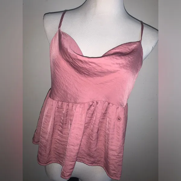 New American Eagle Outfitters Silky Cowl Neck Babydoll Top - Image 6