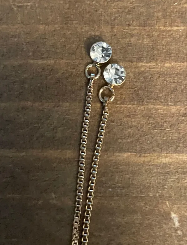 Cubic Zirconia Adjustable Slide Tennis Bracelet Gold - Image 3