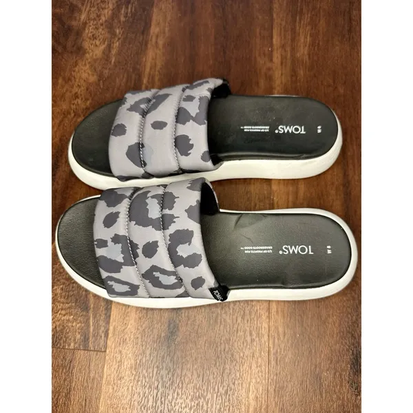Apple Bottoms Toms Womens Mallow Cement XXL Abstract Leo Repreve Matte Woven Slide Sz 8 EUC! - Image 2