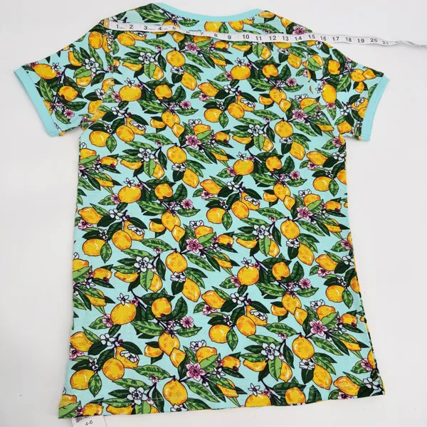 Vera Bradley Pajama Shirt Womens S Blue Yellow Lemon Grove Ribbed Cotton Tee NEW - Image 7