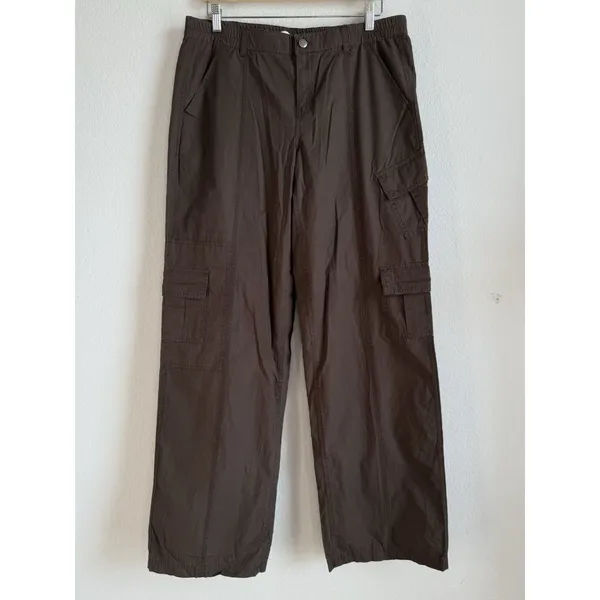 Pacsun Women’s Brown 90's Baggy Cargo Pant Low Rise Puddle‎ Size Medium NEW - Image 7