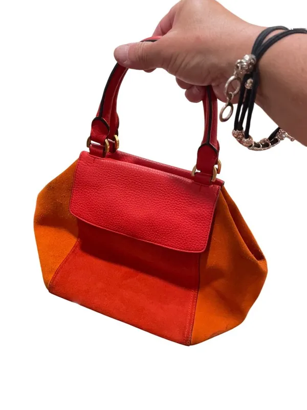 Tory Burch wms red orange suede leather tassled crossbody handbag SKU 10-229 - Image 11