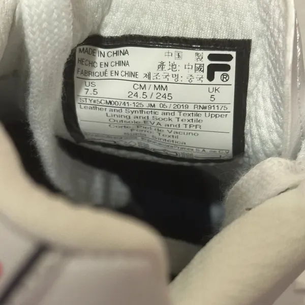 Fila Reunion Sneakers Size 7.5 White - Image 7