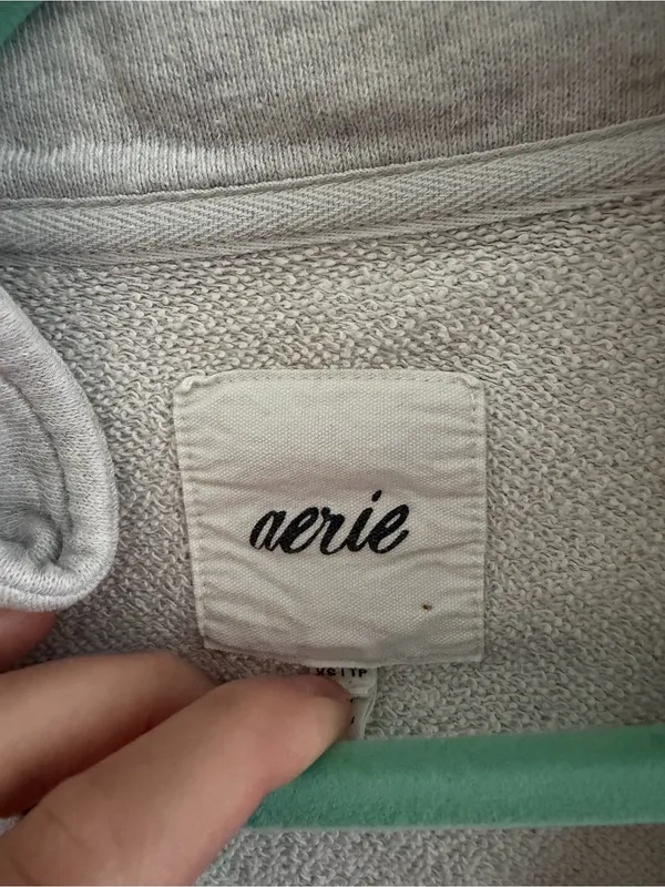aerie Light Gray Cozy Pullover - Image 4