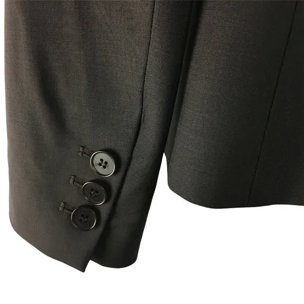 Theory Womens Fitted Wool Blazer Smokey Gray Lined Pockets One Button Size 0 u - Image 4