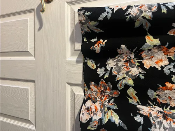 Boohoo Black Floral Mini Dress with Orange and Cream Blooms - Image 5