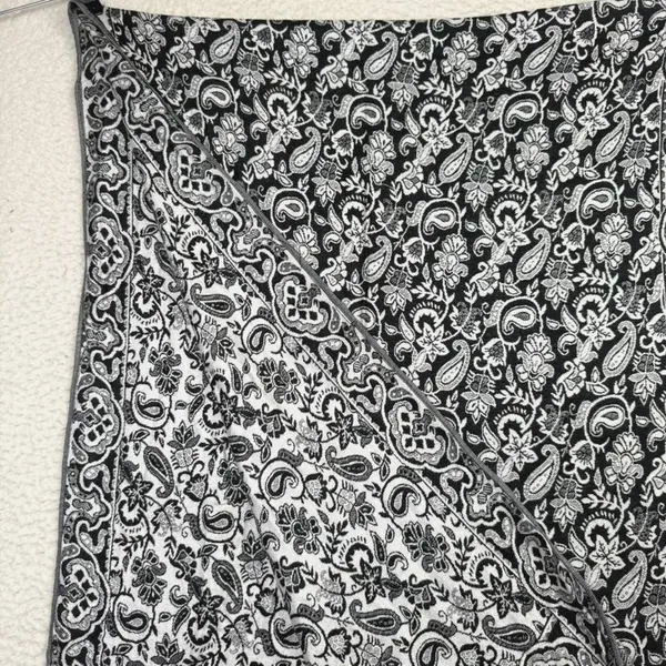 Gift‎ From Jerusalem Scarf Womens One Size Black White Paisley Cashmere Fringe - Image 2