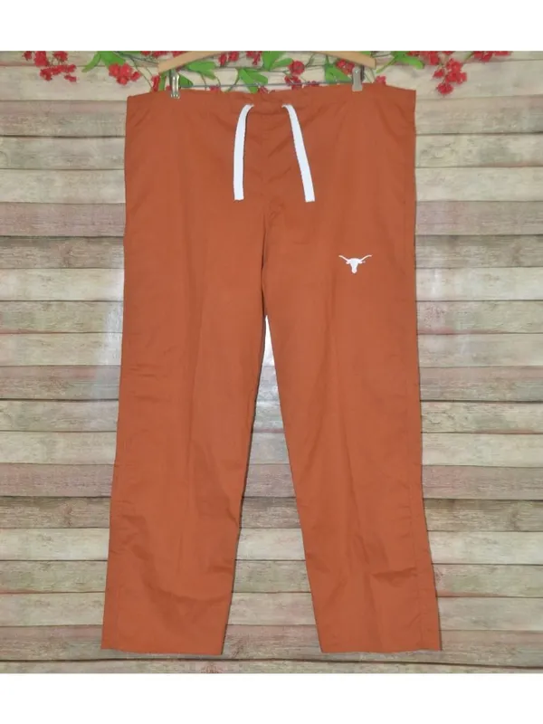GelScrubs Texas Longhorns Scrub Pants Large Burnt Orange UT Medical Drawstring - Image 2