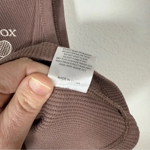 White Fox Boutique Women’s Embroidered Racquet Logo Tank Brown Size XS - Image 6