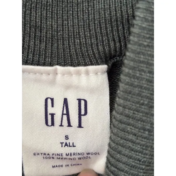 Gap Womens Extra Fine Merino Wool Turtleneck Sweater Olive Green Tall Small - Image 3