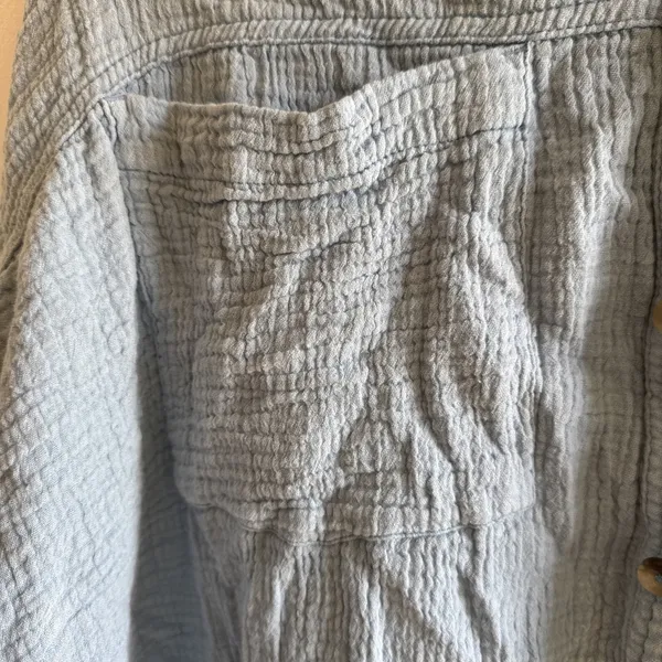 Free People We The Free Small Cardiff Top Button Oversized Blue Euc Spring READ - Image 7