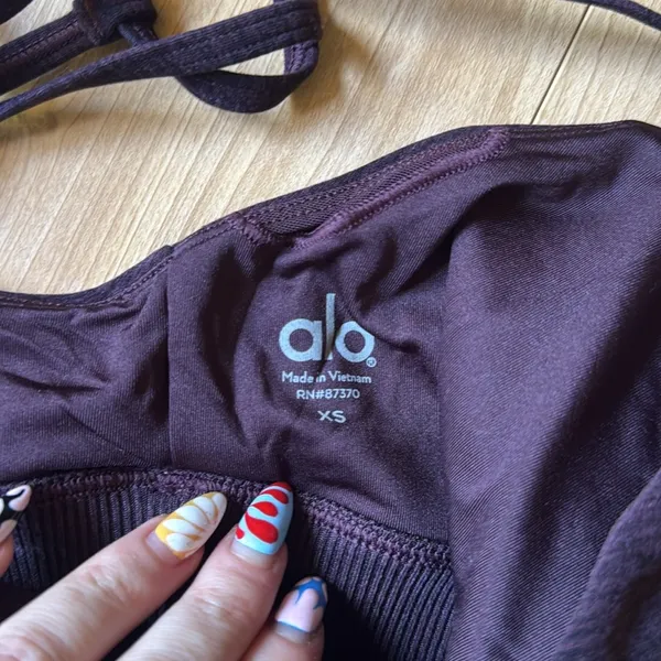 Alo Women's Dark Purple Bralette - Image 4