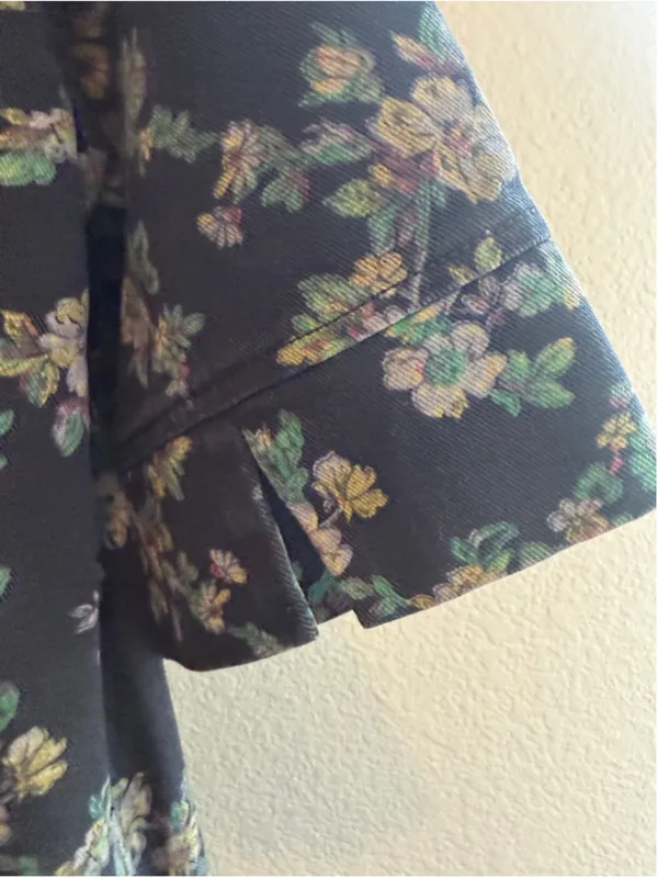 Entro Marci Floral Print Denim Mini Dress in Black Size Small - Image 7