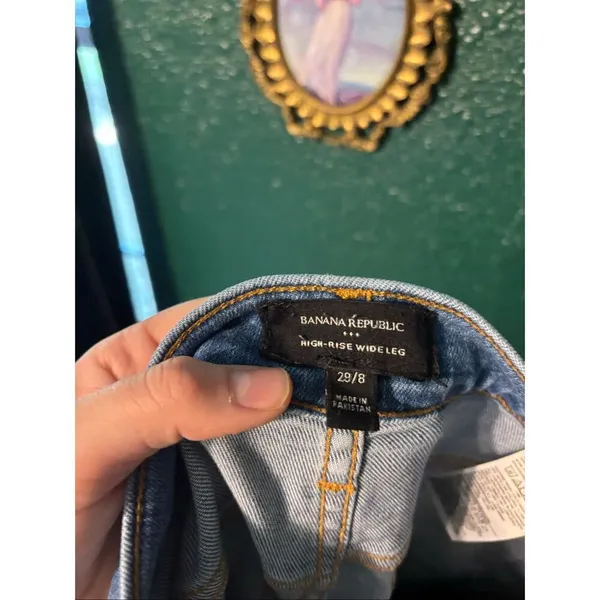 Banana Republic High Rise Wide Leg Jeans Sz 29/8 Blue - Image 3