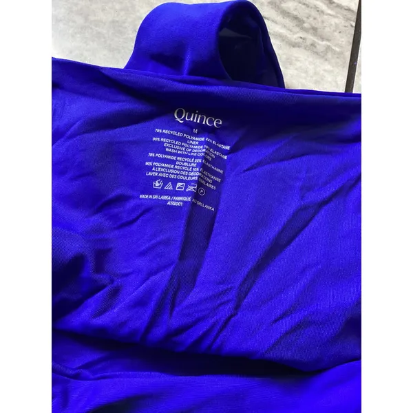 Quince Italian Low-Rise Bikini Bottom Electric Blue Swimwear ATG001 Size M NEW - Image 3
