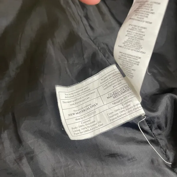 Fabletics‎ Waco Womens Black Gray Print Puffer Coat Longline Quilted Jacket Sz M - Image 11