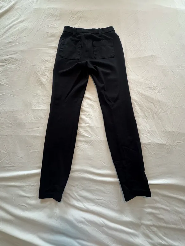 LC Lauren Conrad Black high-wasted straight-leg work pants - Image 3