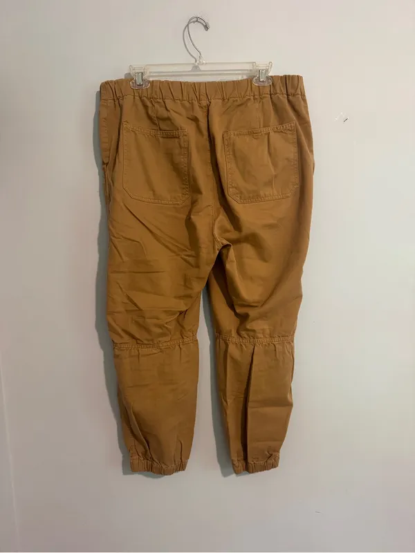 Free People Casual Cropped Jogger Pants- Tan - Large - Image 5