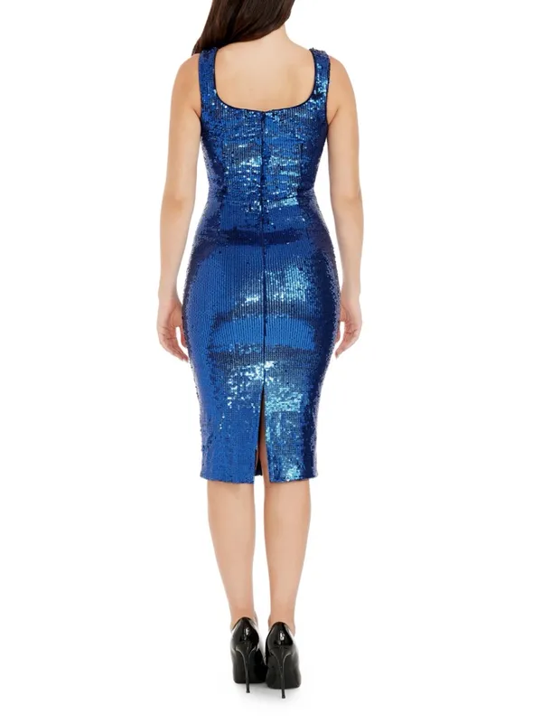 NWT Dress The Population Sloane Royal Blue‎ Sequin Sheath Cocktail Dress - Image 2