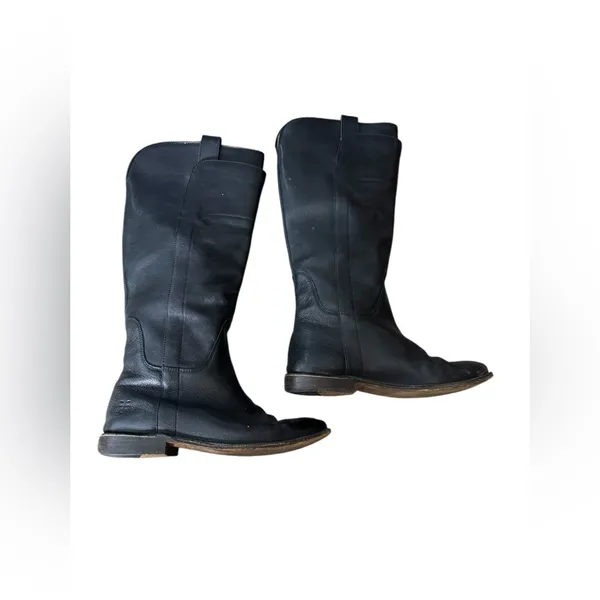 FRYE Paige Leather Riding‎ Boots Black Women's Size 7B Preowned - Image 2