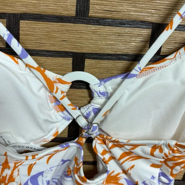 Lucky Purple‎ And Orange Cutout Front One Piece Swimsuit Size Small - Image 6