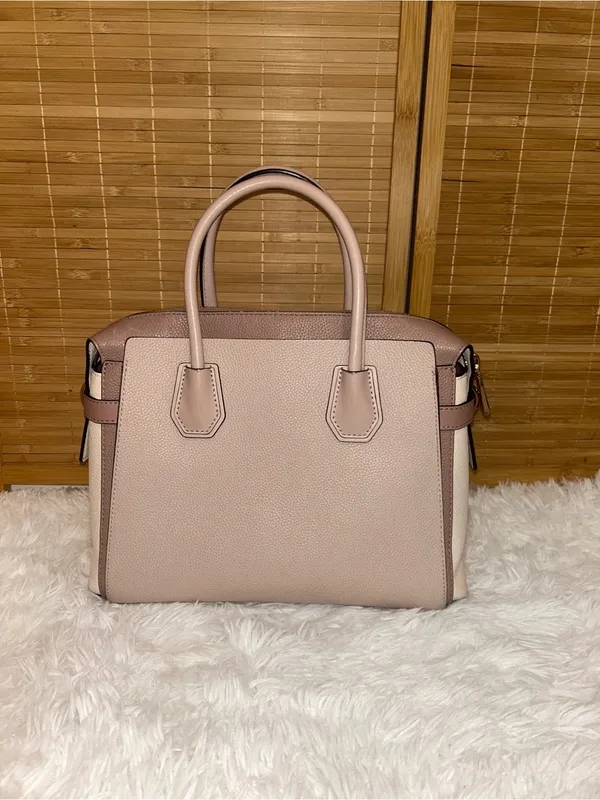Michael Kors Mercer tote bag Pebble Leather Pink, White Beige Purse handbag - Image 5