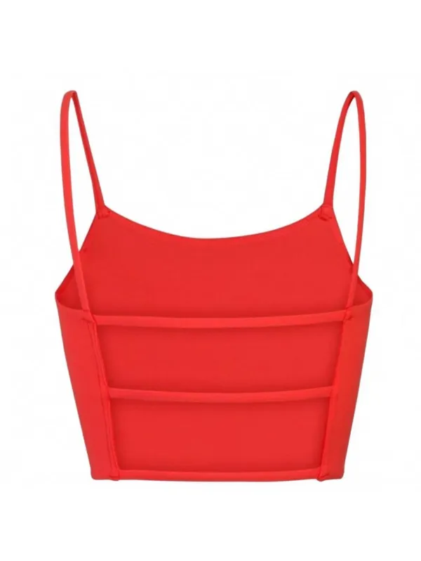 SKIMS Fits Everybody Strappy Back Cami Tank Top Cropped Poppy Neon Orange Medium - Image 2
