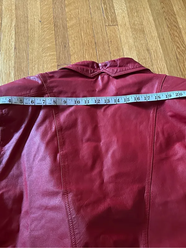 Wilson's Leather True Vintage 1980’s “Cherry Red” Jacket with Square Snaps, Size S - Image 11