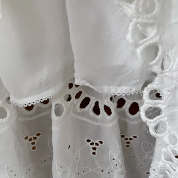 Anthropologie Women's Tallulah Lace Eyelet Dress White Size SP - Image 5
