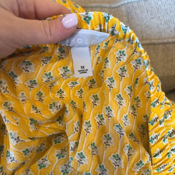 RHODE X Target Lotus Print Midi Skirt Yellow Size 1X - Image 2