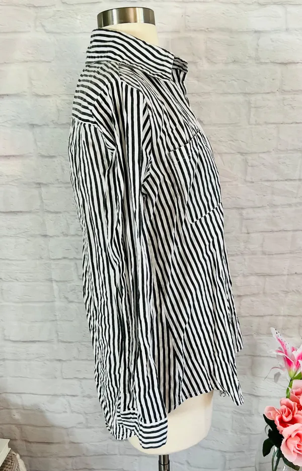 Nova Sky Striped Button Up Top - Image 8